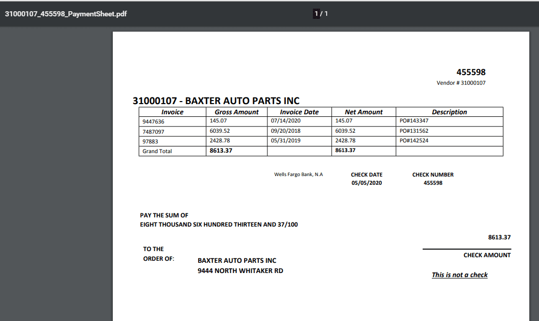 Auto-generated Payment Sheet